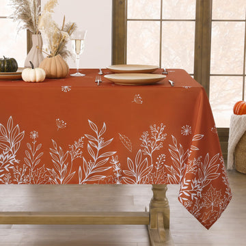 Fall Tablecloth Rectangle 60 x 84 Inch, Thanksgiving Home Decor