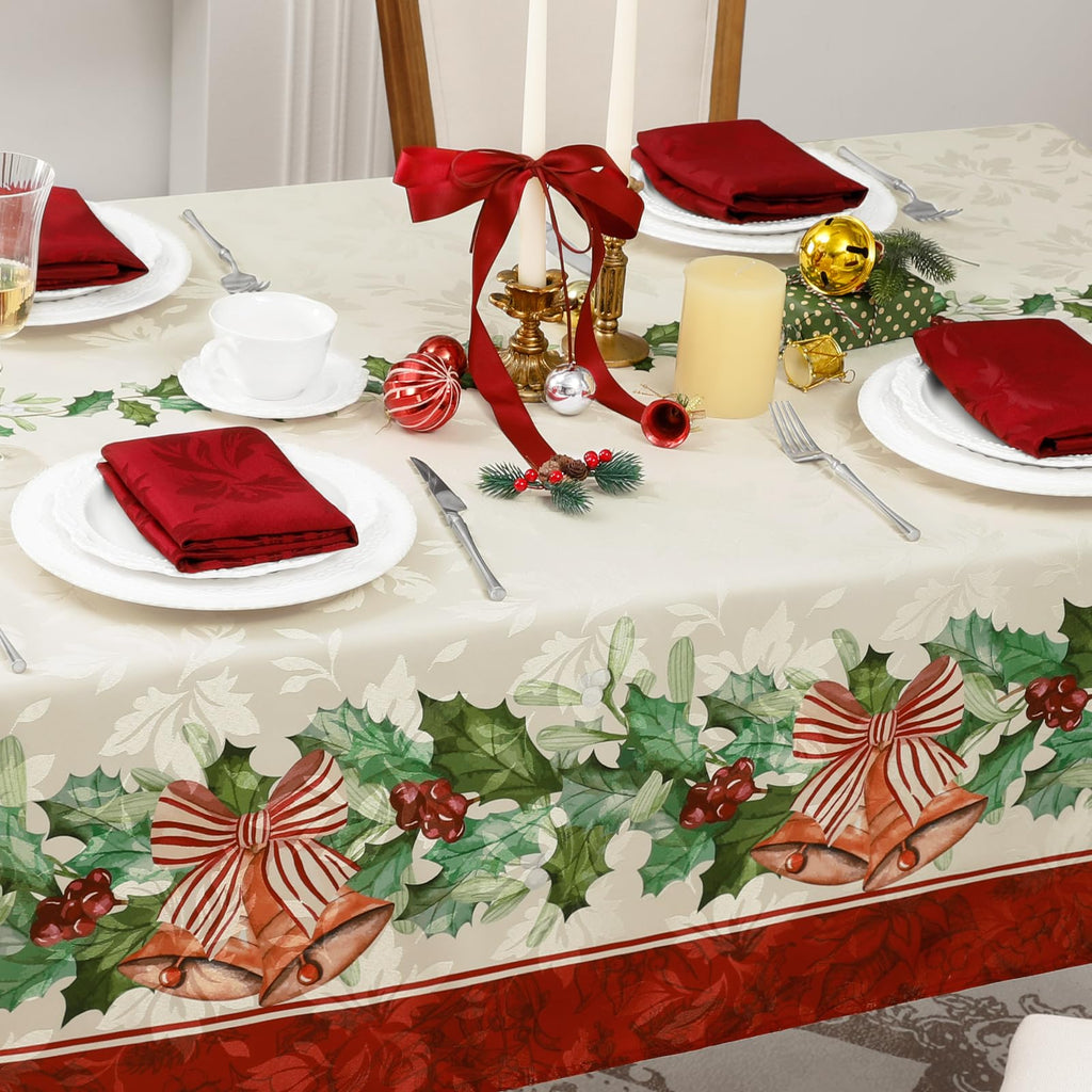 Christmas Jacquard Rectangle Tablecloth, 60 x 84 Inch