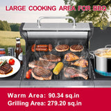 3-Burner Propane Gas Grill with Side Burner, 39,000 BTU Stainless Steel BBQ Grill with Cast Iron Grates, 369 Sq. In. Cooking Area