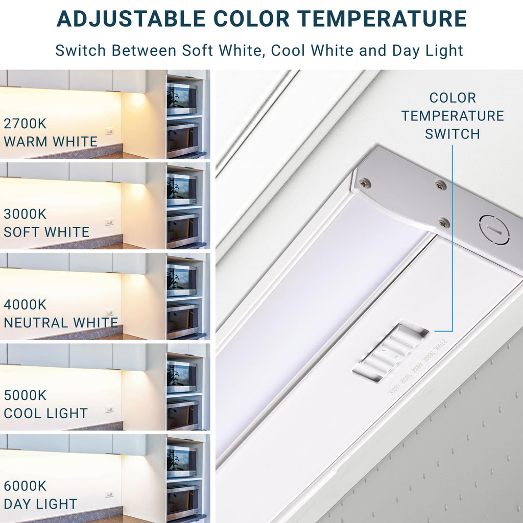 LED Under Cabinet Lighting, Hardwired Installation, 32 Inch, 24W, 5CCT Color Selectable