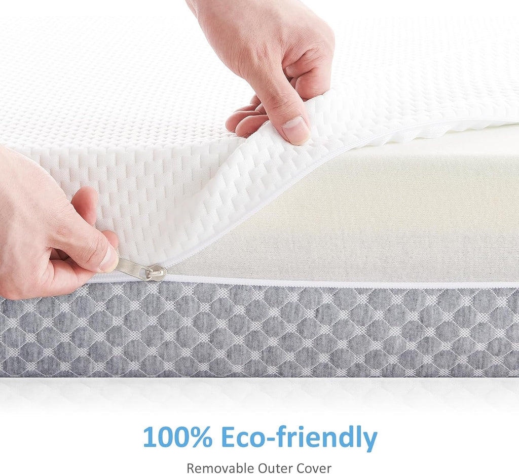 Crib Mattress, Dual Sided Comfort Memory Foam Toddler Bed Mattress, Triple-Layer Breathable Premium Baby Mattress for