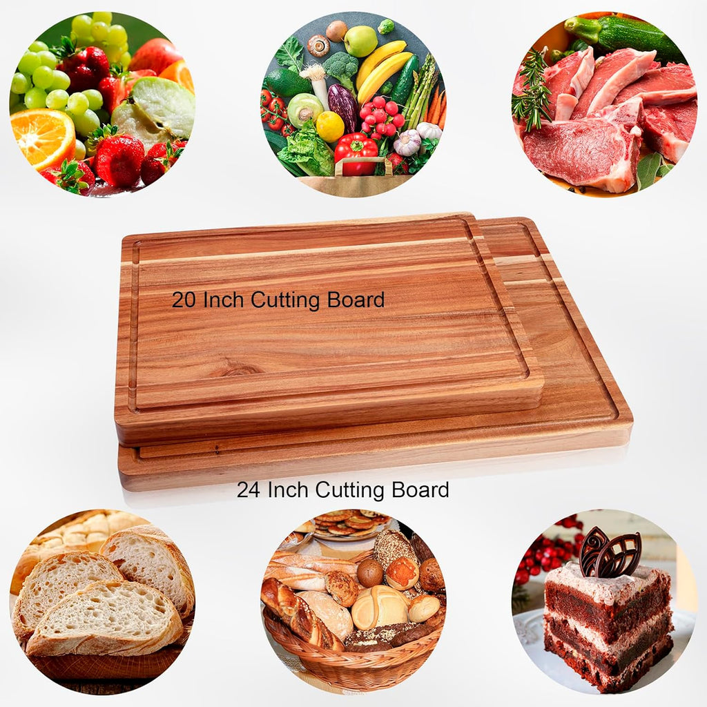 24 x 18 In Acacia Cutting Board , XXL Extra Large Charcuterie Cheese Platter Serving Tray, Food Prep and Serving