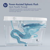 Smart Toilet with Auto Flush and Heated Seat, No Bidet, Foot Sensor Flush, Pre-Wetting, Soft Close Lid, Night Light