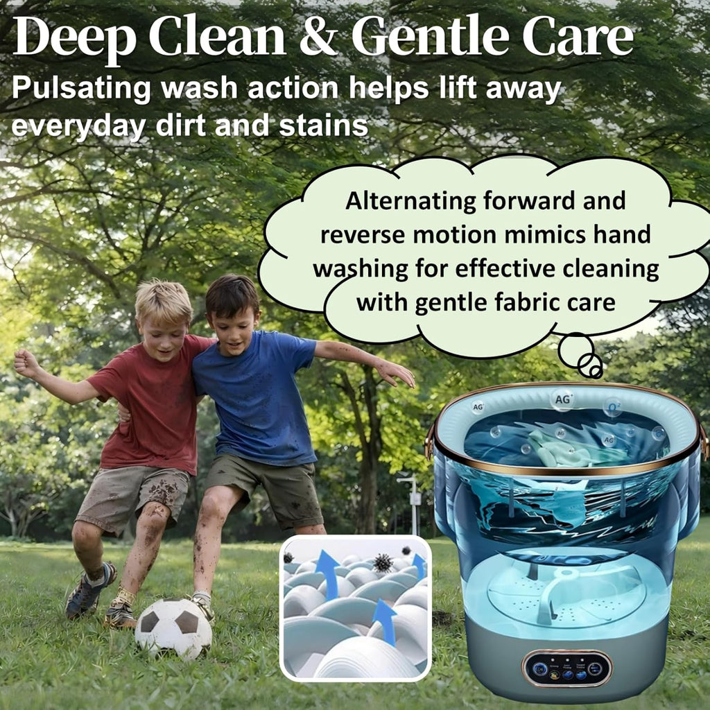 Portable Washing Machine with Spin Basket, Upgraded 16L Foldable Mini Washer【5-Min Wash・3-Min Spin・1-Year Manufacturer
