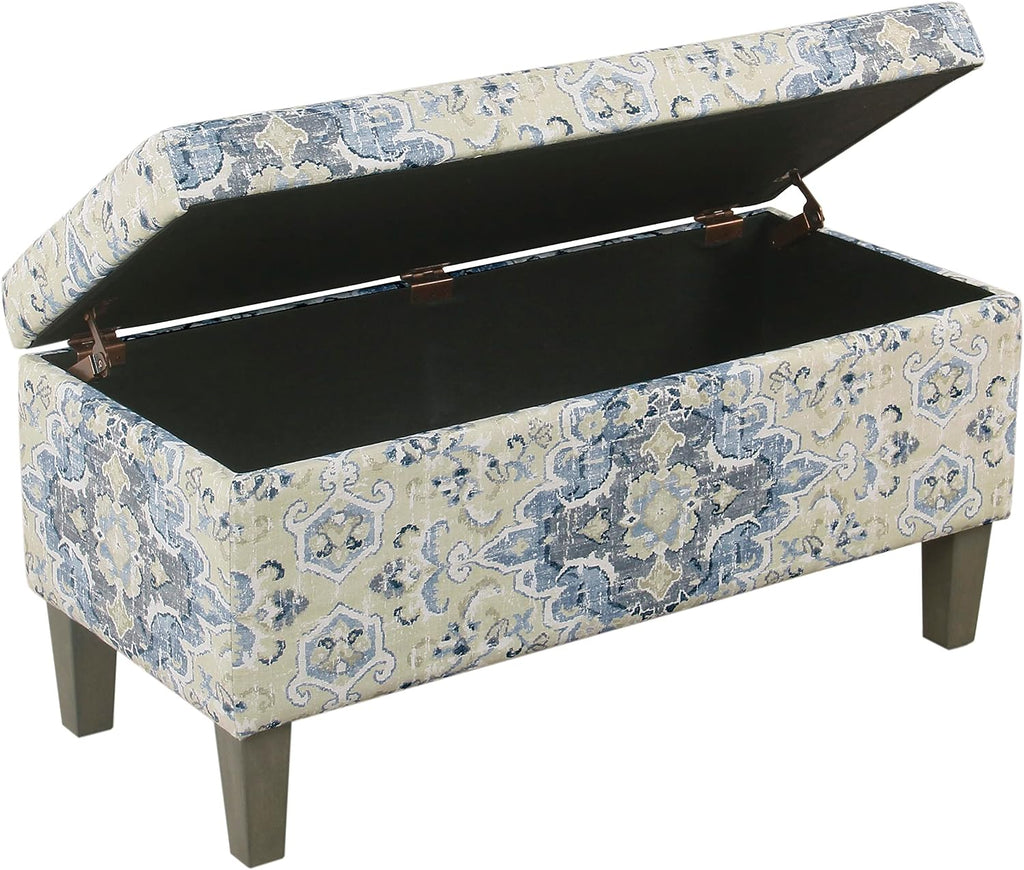 36" Decorative Storage Bench - Antiqued Blue