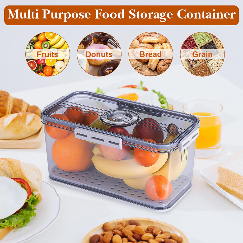 Made Bread Boxes Counter Airtight, Time Recording Bread Storage Container with Lid, Bread Containers Storage Airtight