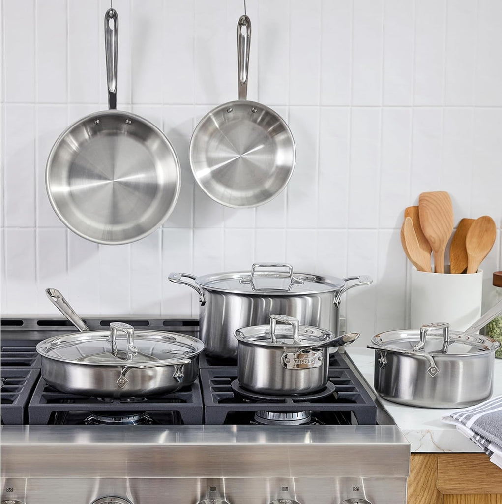 D5 Stainless Steel Core 10 Piece Cookware Set- USA- The Upgrade for Supremely Even Heat- Includes Frying Pans