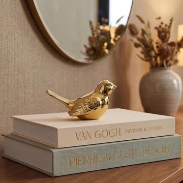 Decorative Books with Hidden Storage - Premium Linen Coffee Table Books, Van Gogh & Renoir Art Decor | Faux - Set of 2