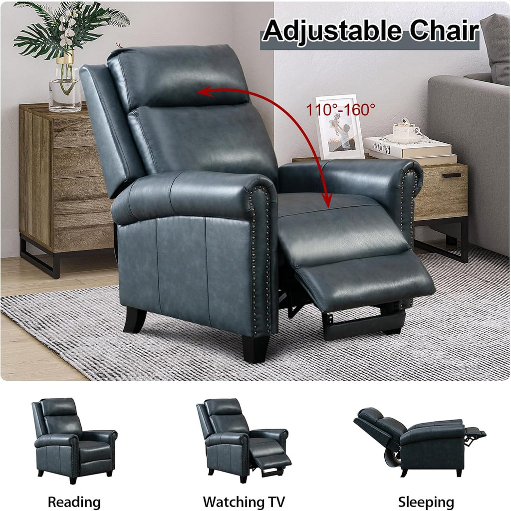 Leather Recliner Chair, Classic and Traditional Push Back Recliner Chair with Comfortable Arms and Back Bedroom
