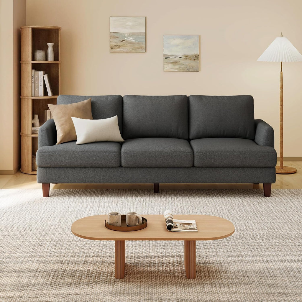 Mid Century Modern Couches , 89" Comfy Couch Sofa with 3-Seater Deep Seats, Upholstered Sofas Apartment, Bedroom