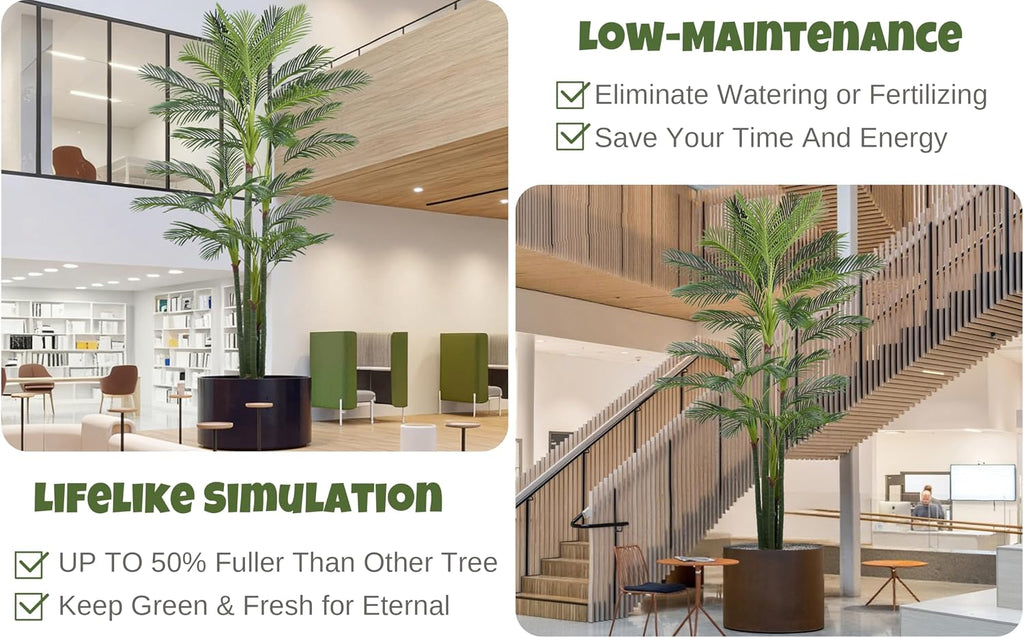 Artificial Areca Palm Tree 9FT with 35 Leaves Deluxe Realistic Tall Large Fake Faux Tropical Silk Plant 108 Inch