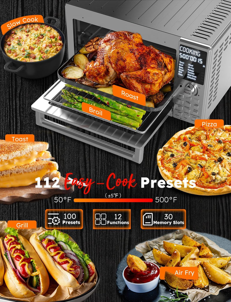 Bravo XL Pro Air Fryer Toaster Oven with Grill Combo, 2025 New Ultra-Fast Convection System, 35% Crispier, 2X More