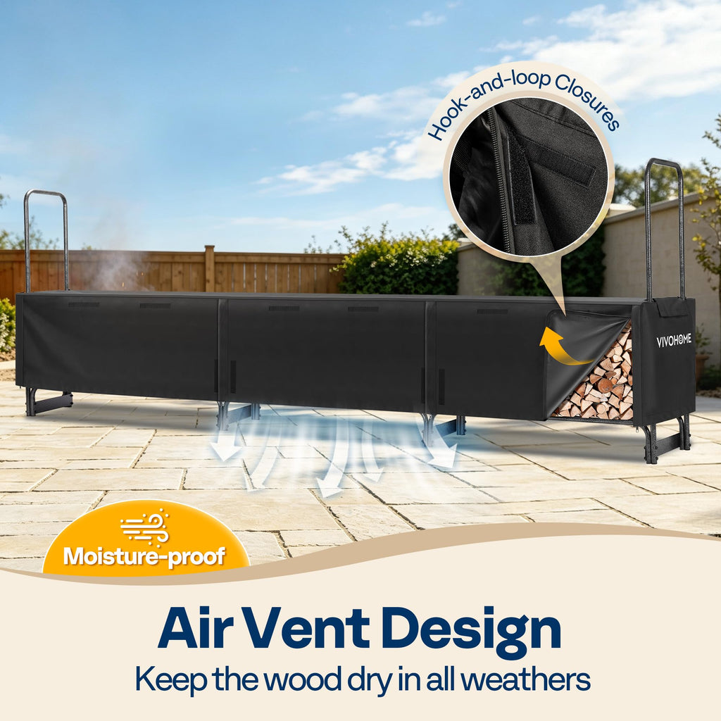12ft Waterproof Log Rack Cover