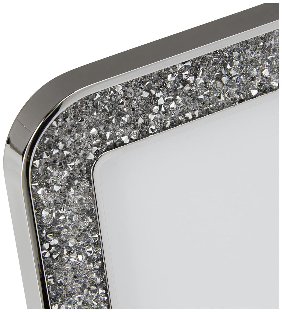 Minera Picture Frame, Silver-Tone Metal Picture Frame with Clear Crystal Accents, For Pictures Measuring 4 x 6