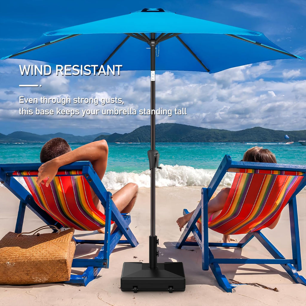 Patio Umbrella Base with Wheels and Handle, 120lbs Heavy Duty Umbrella Stand, Rust-Resistant and Windproof Design