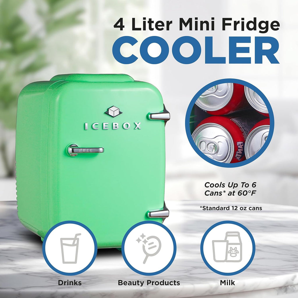 IBMF4MNT Mini Fridge For Bedroom, Skincare Refrigerator, Portable Cooler & Warmer for Makeup, for Office & Home, Mini