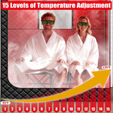 2 Person Infrared Sauna Box for Home, Portable Steam Sauna Room with 660nm＆850nm Red Light Therapy Lamp