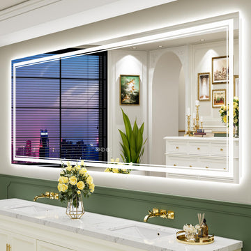88x38 LED Bathroom Mirror, Backlit & Front Lit Lighted Mirror