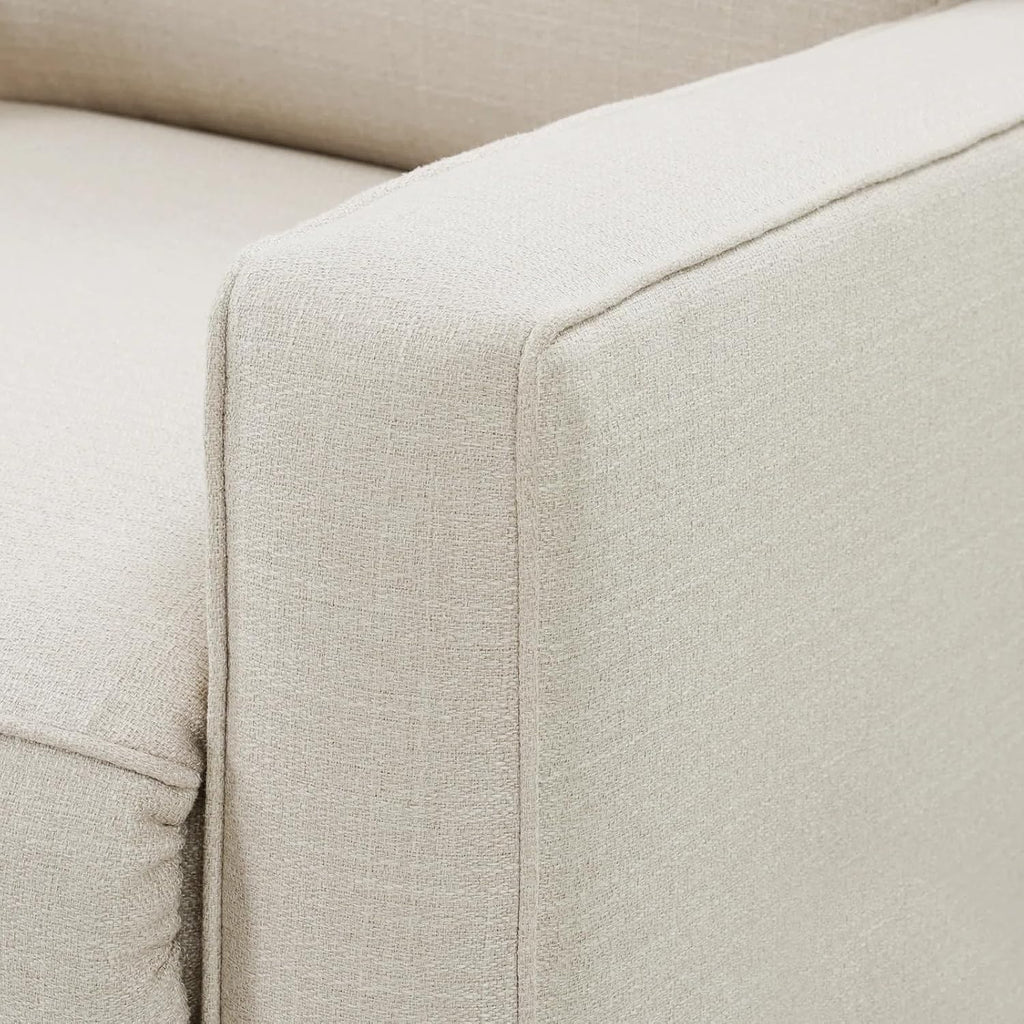 Swivel Rocker Recliner Chair, Glider Rocker Recliner, Beige | Fabric Chair with High Back, Deep Seat