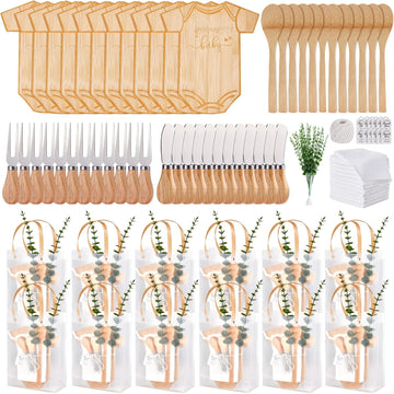 Baby Shower Prizes for Game Winners Bodysuit Shaped Cheese Board Gift with Spoons Butter Spreaders Gift Bags Kitchen