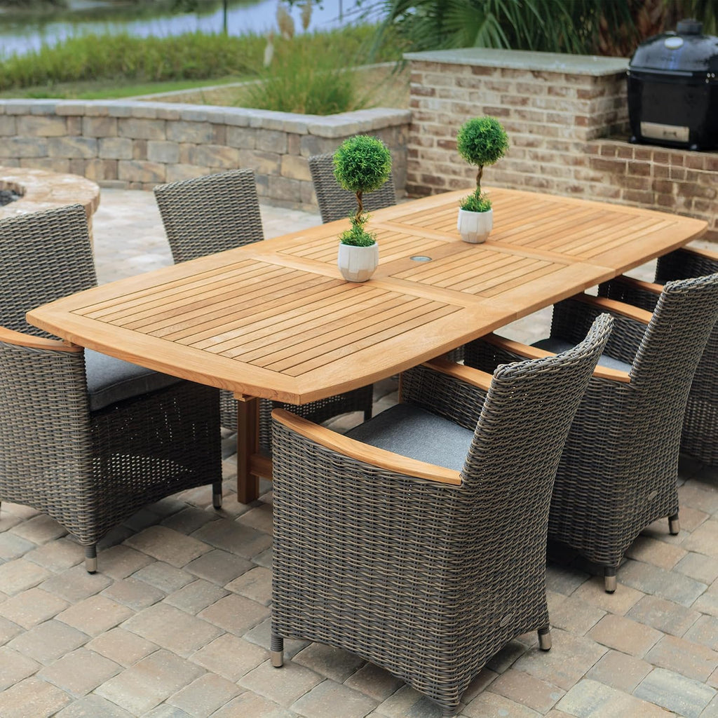 Rectangular Family Expansion Teak Table, 72/96-Inch