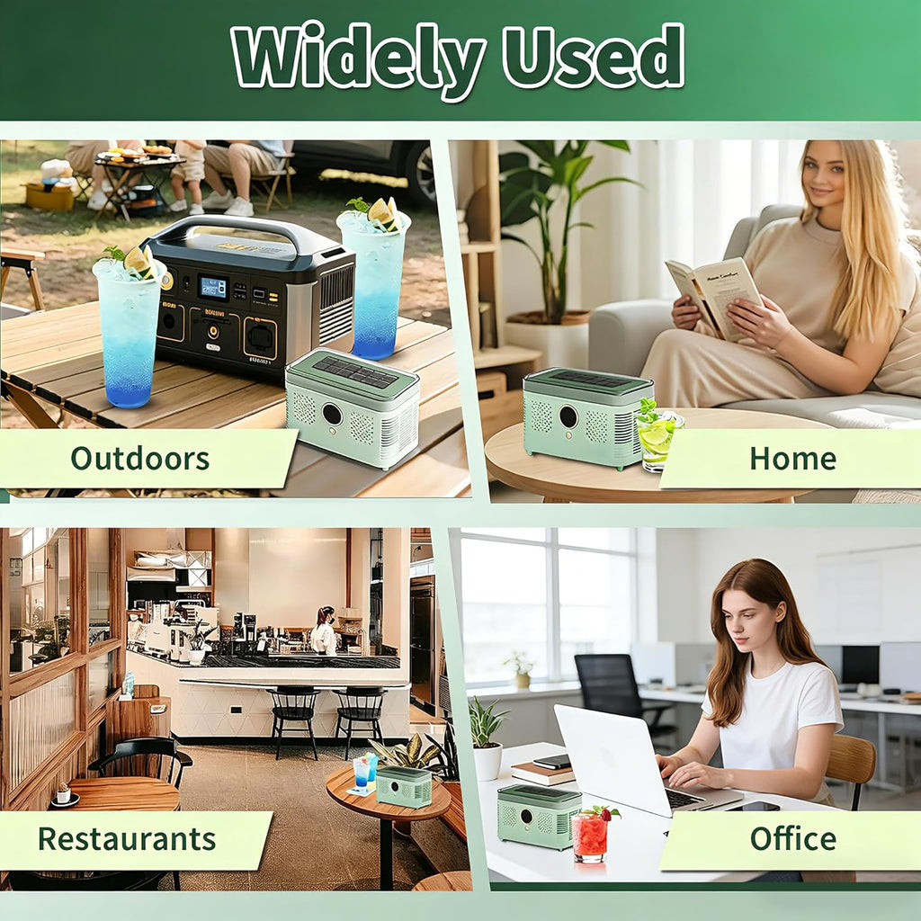 Portable Ice Maker, Fast Ice Making, Quiet, Energy-Efficient, with Ice-Cubes Detachment Rack and Removable Top Cover