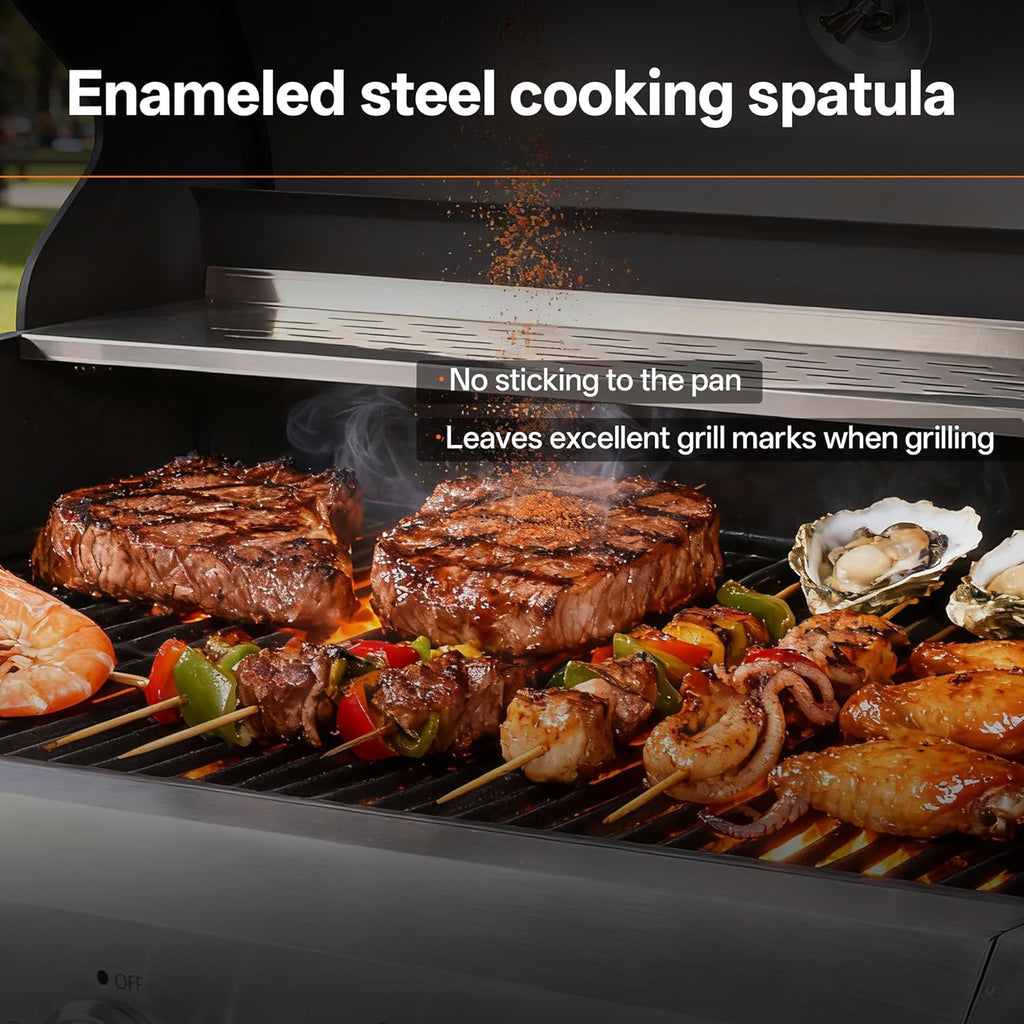 5-Burner Propane Gas Grill, 58,500 BTU Stainless Steel BBQ Grill with Side Burner, Porcelain Grates & Wheels for Patio and Backyard