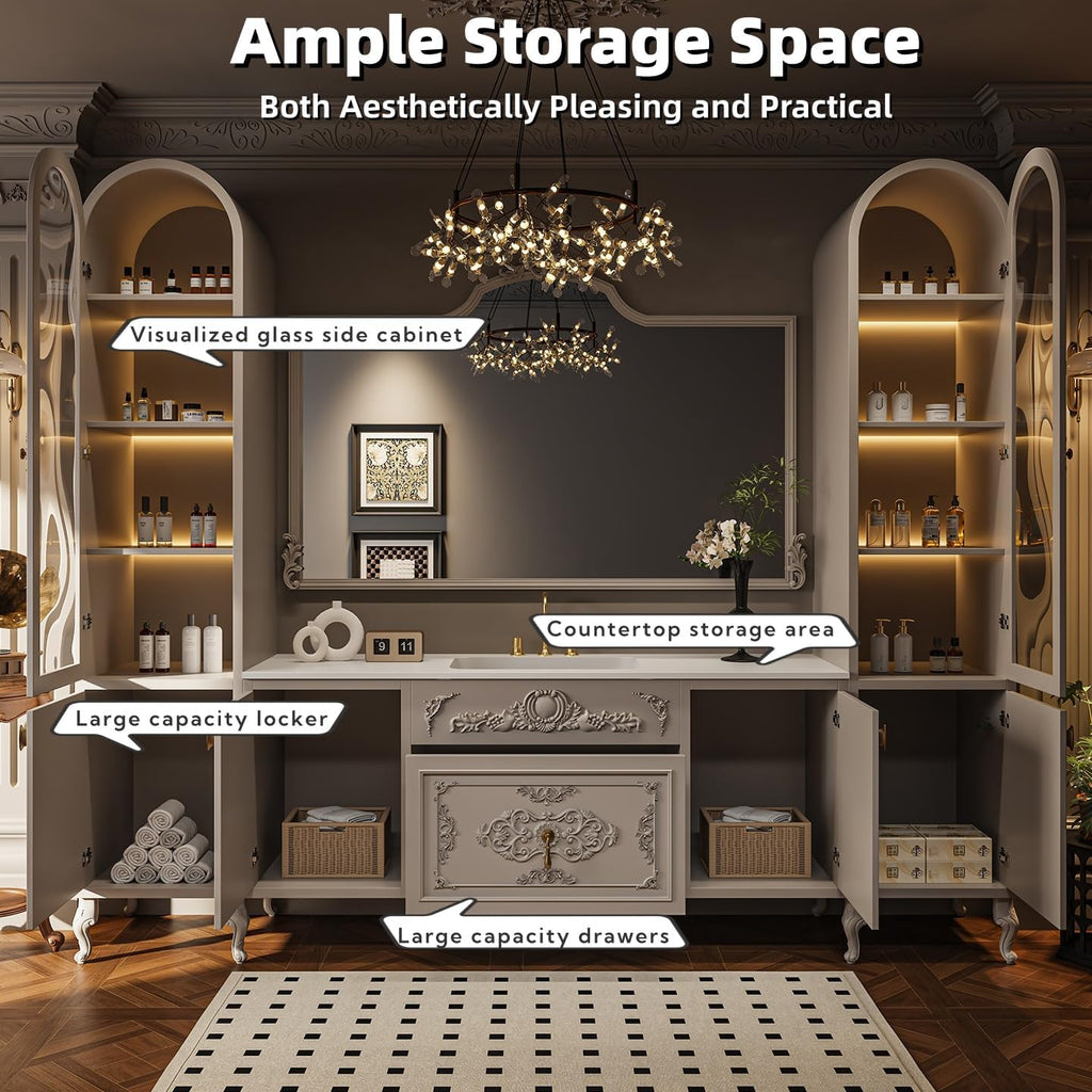 72' Bathroom Vanity with Sink - Modern Bathroom Vanity Cabinet