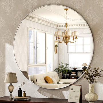 Round Mirror 30 White Wall Mounted Circle Mirrors