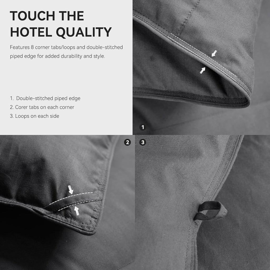 Grey Goose Feather Down Comforter Twin, Premium All Season Duvet Insert
