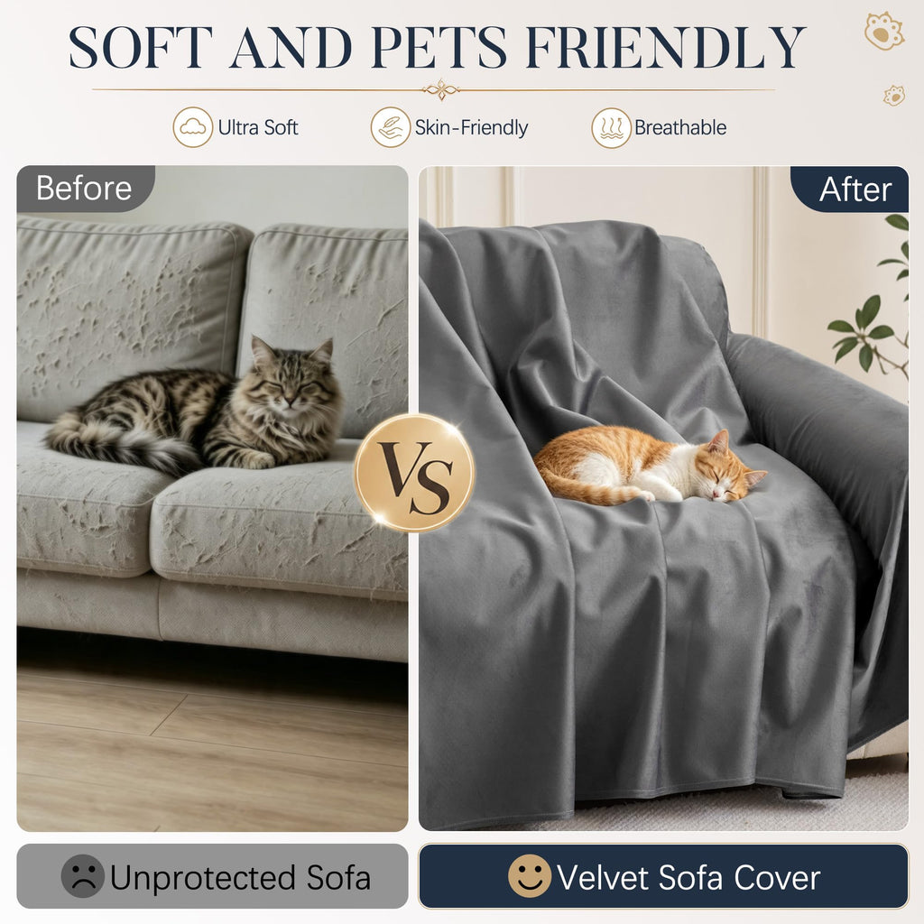 U Shaped Sectional Couch Cover Waterproof Non Slip Protector
