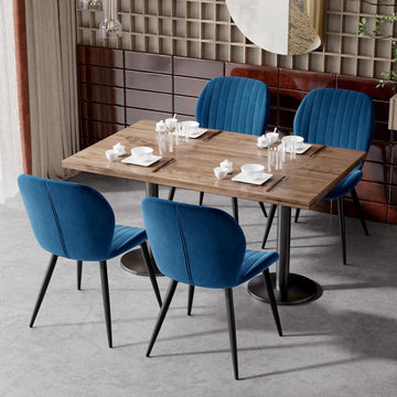 Dining Chairs Set of 4 Modern Velvet Dining Room Chairs Upholstered Dining Chairs with Thick Cushions Metal Legs