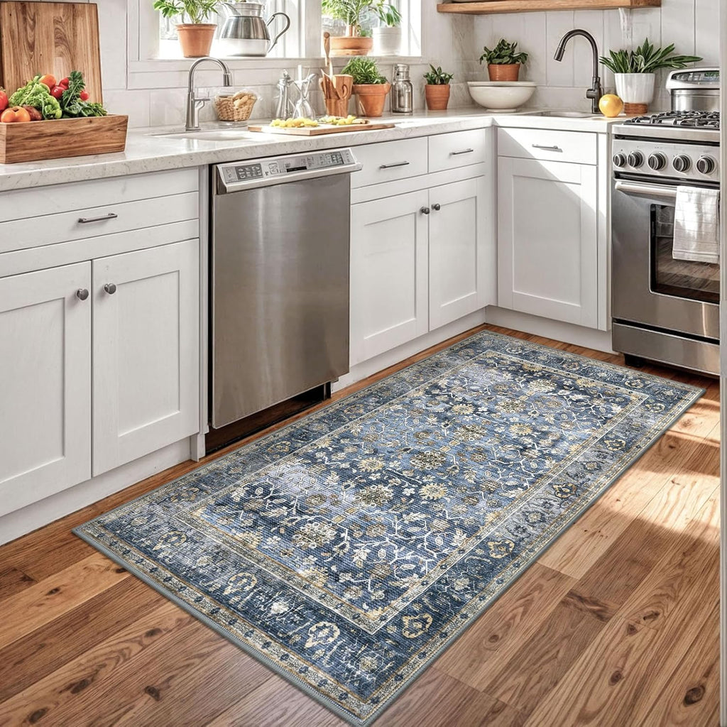Vintage Floral 3x5 Entryway Rug, Area Rugs