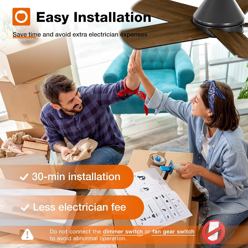 Ceiling Fans with Lights, 32 inch Low Profile Ceiling Fan with Light and Remote Control, Flush Mount, Reversible, 3CCT, Dimmable, Quiet, Black Small Ceiling Fan for Bedroom Indoor/Outdoor Use