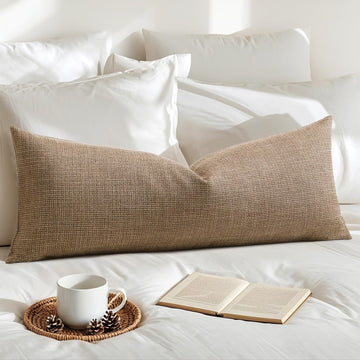 Linen Throw Pillow Cover Set of 1 Decorative Long Lumbar Pillowcase Rectangle Cushion Cover 14x36 Inch Decor Sofa