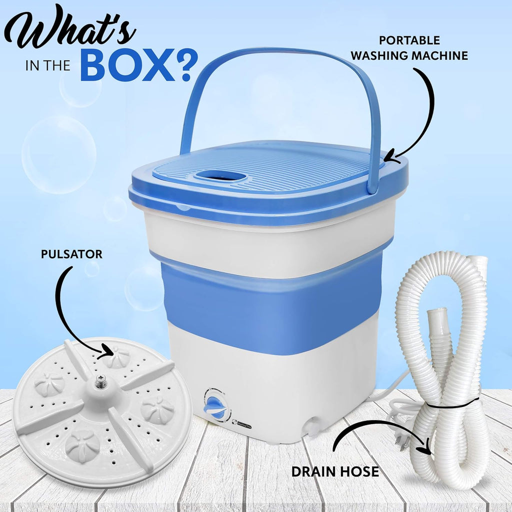 Portable Washing Machine Mini Washer Lightweight Collapsible Bucket