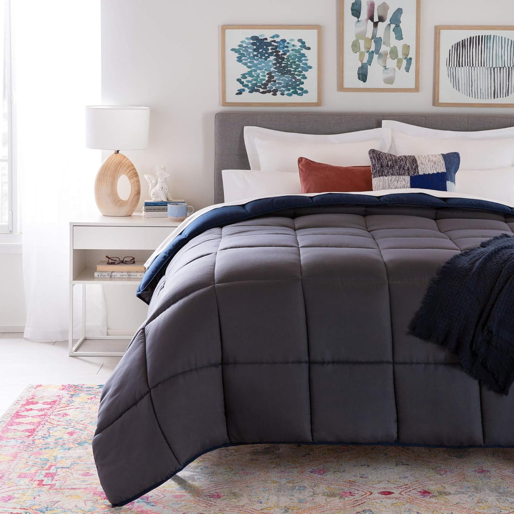 Reversible Down Alternative Comforter and Duvet Insert, for Bed