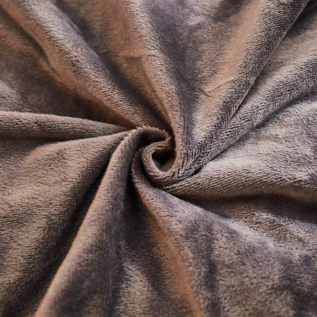 Faux Fur Decorative Throw Pillow Shams 2 Pack Luxury Shaggy Pillowcases Crystal Velvet Reverse Queen (Dark Grey