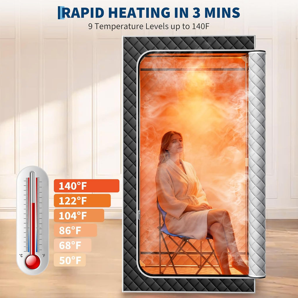 Portable Sauna Box for Home, Personal Sauna Tent for Relaxation, Indoor Steam Sauna Room with 3L/1200W Steamer
