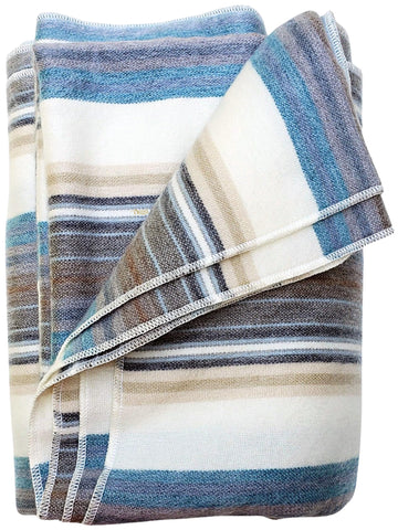 Alpaca Wool Throw Blanket | Super Soft, Lightweight, Breathable and Hypoallergenic | Non-Itchy or Scratchy (Blue