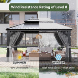 10' X 14' Hardtop Gazebo with Drainage System, Aluminum Outd - Image 6