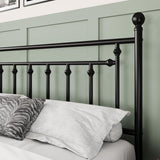 14 Inch King Metal Platform Bed Frame with Victorian Vintage Headboard and Footboard/Mattress Foundation/Under Bed