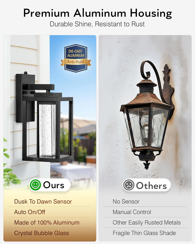 Black Exterior Lighting Fixtures Wall Mount for House