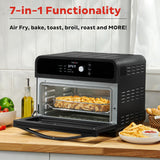 Omni 19QT/18L Toaster Oven Air Fryer, 7-in-1 Functions, Fits 12" Pizza, Crisps, Broils, Bakes, Roasts, Toasts, Warms