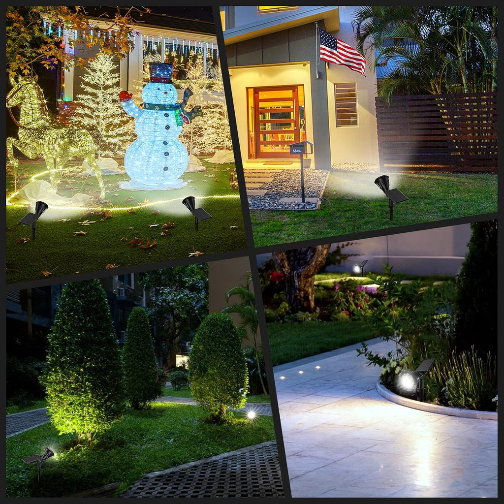 Solar Spot Lights Outdoor, 21 LEDs Solar Outdoor Lights Auto On/Off with 3 Modes, IP67 Waterproof Yard Spotlight