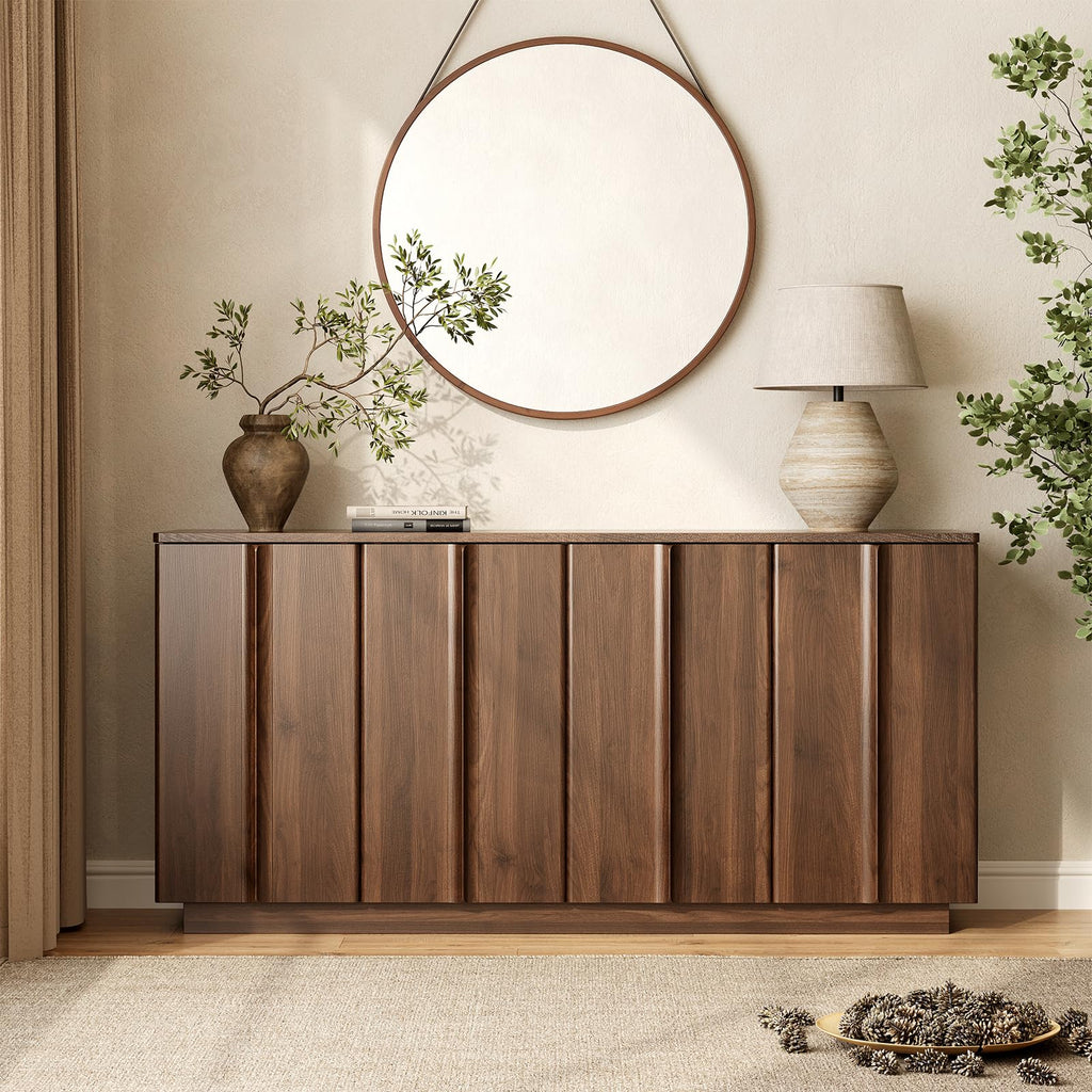 61" Sideboard Buffet Cabinet with Storage Walnut