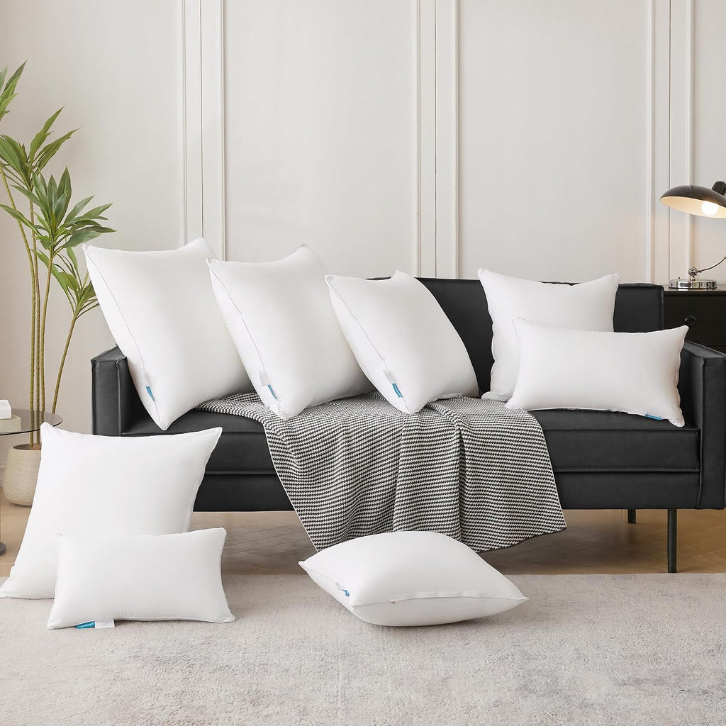 18"x18" Pillow Inserts () - 100% Cotton Cover, Square Throw Pillow Inserts for Couch, Sofa, Bed - Decorative - Set of 4