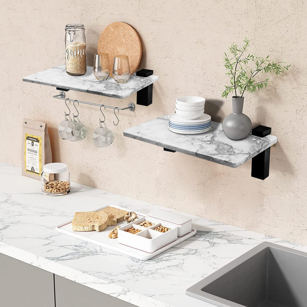 Bathroom Floating Shelves, Marble Stone Wall Mount Shelf Organizer , Wall Decor,Kitchen Storage