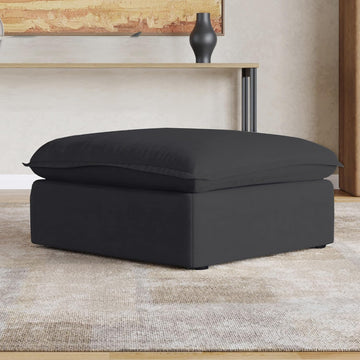 Ottoman Module for Living Room, Storage Ottoman, Cushion Covers Removable, Minimalist Comfy Breathable Footstool Paired with Sofa Couch for Living Room Apartment, Black