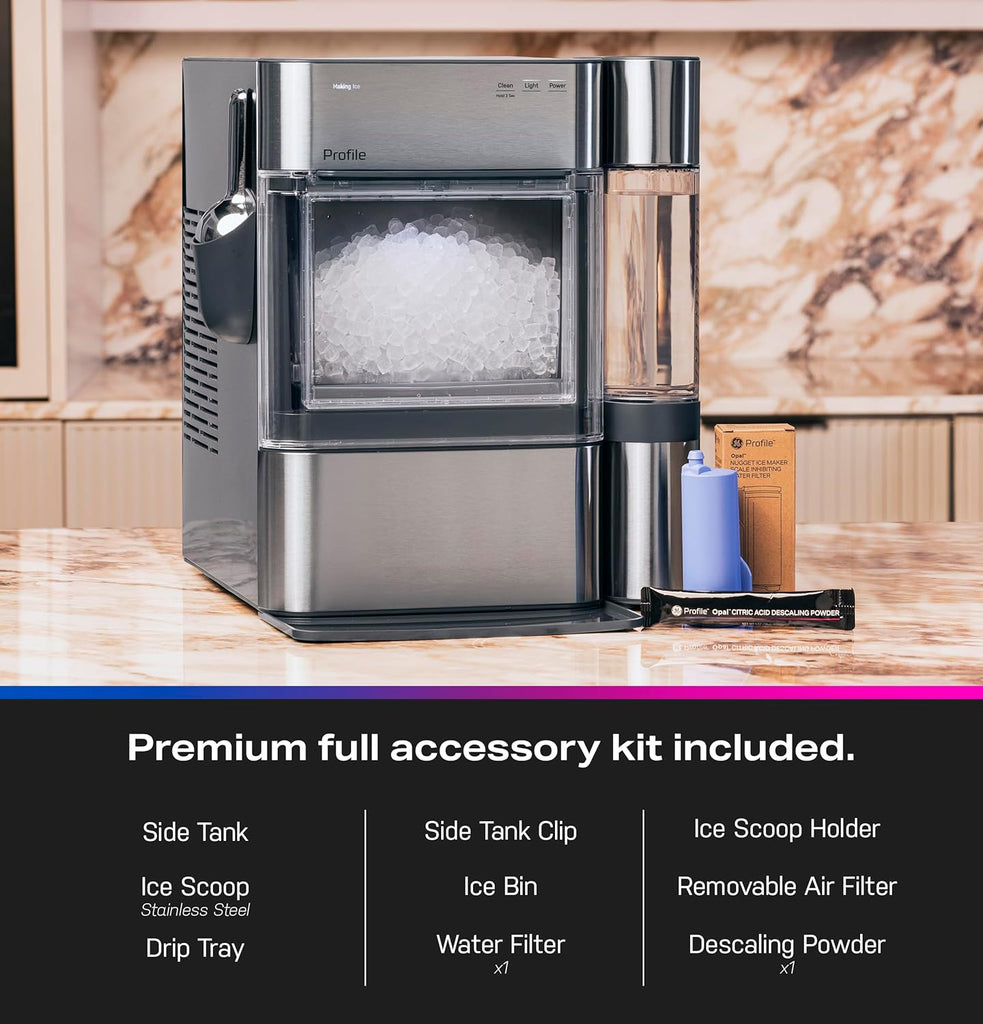 2.0 Ultra Nugget Ice Maker with .75 Gallon Side Tank and Scale Inhibiting Filter, Scoop Included, 38 lbs in 24 Hours